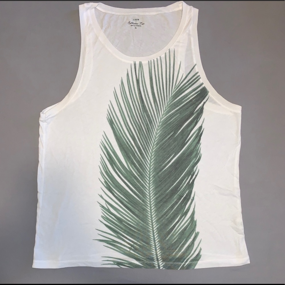 J CREW tropical palm frond tank top